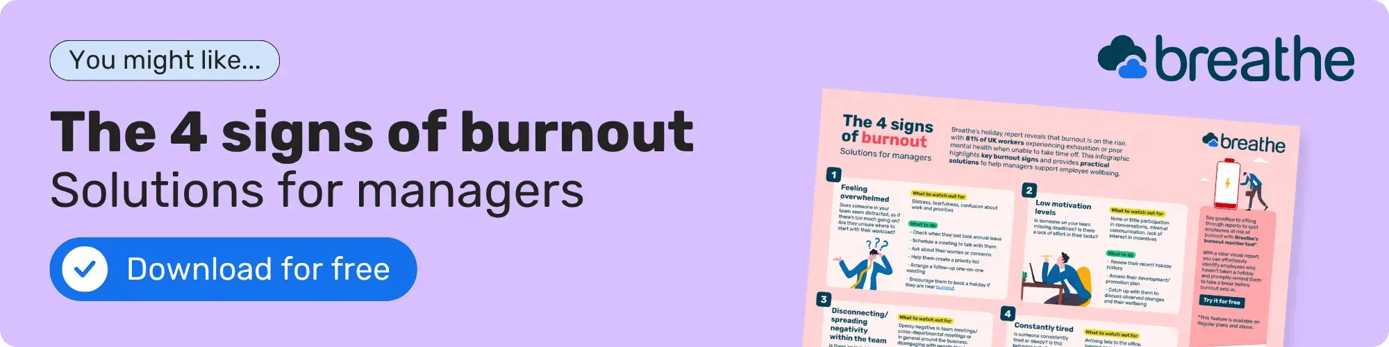 The 4 signs of burnout infographic